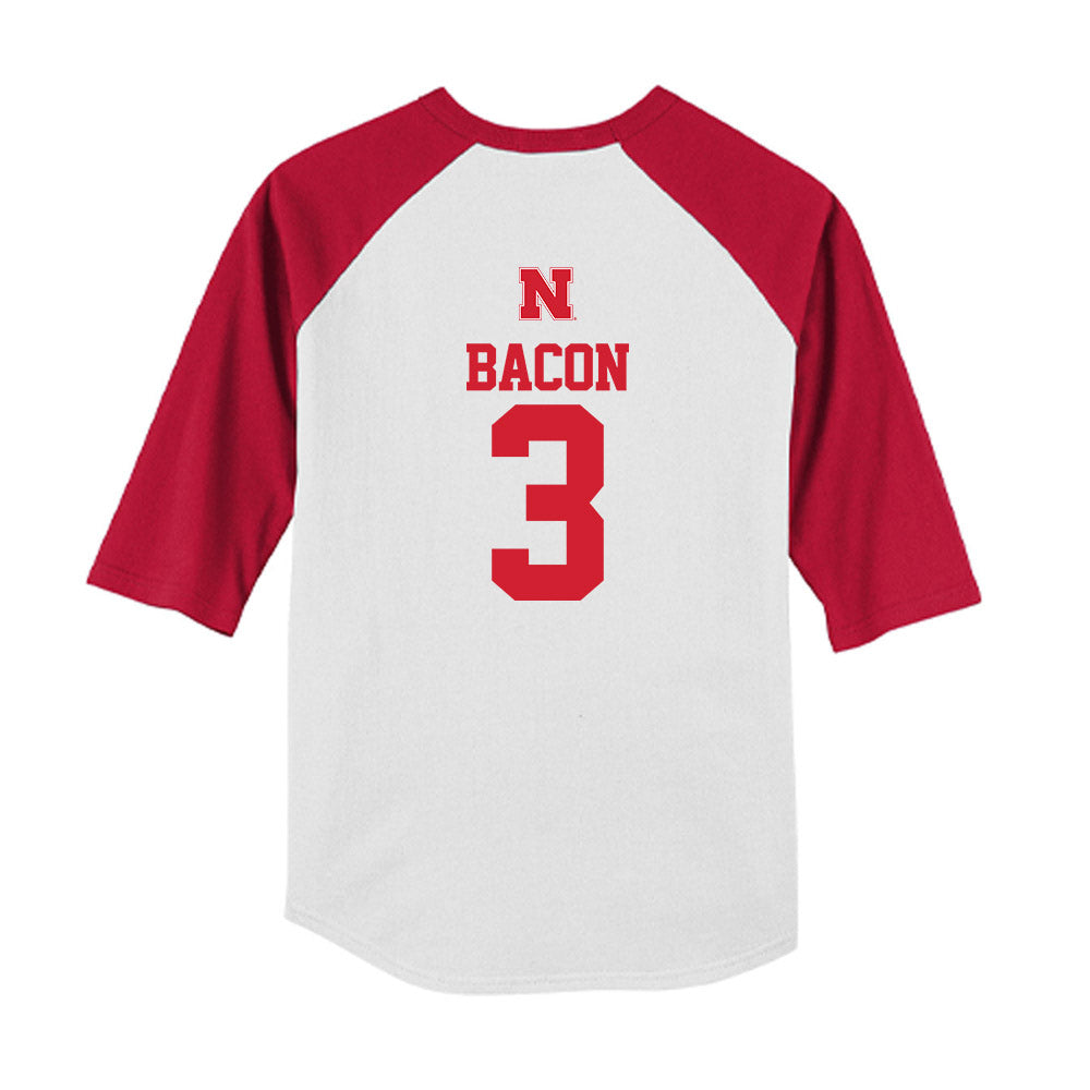 Nebraska - NCAA Softball : Bella Bacon - USA Youth Raglan T-Shirt-1