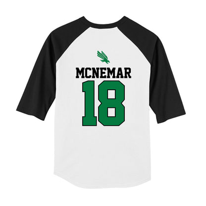 North Texas - NCAA Softball : Riley McNemar - USA Youth Raglan T-Shirt-1