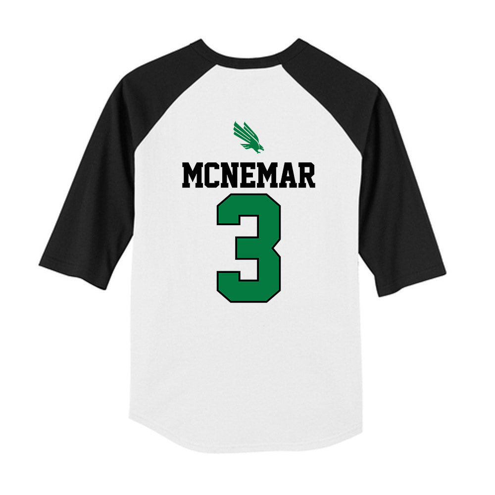 North Texas - NCAA Softball : Blayze McNemar - USA Youth Raglan T-Shirt-1