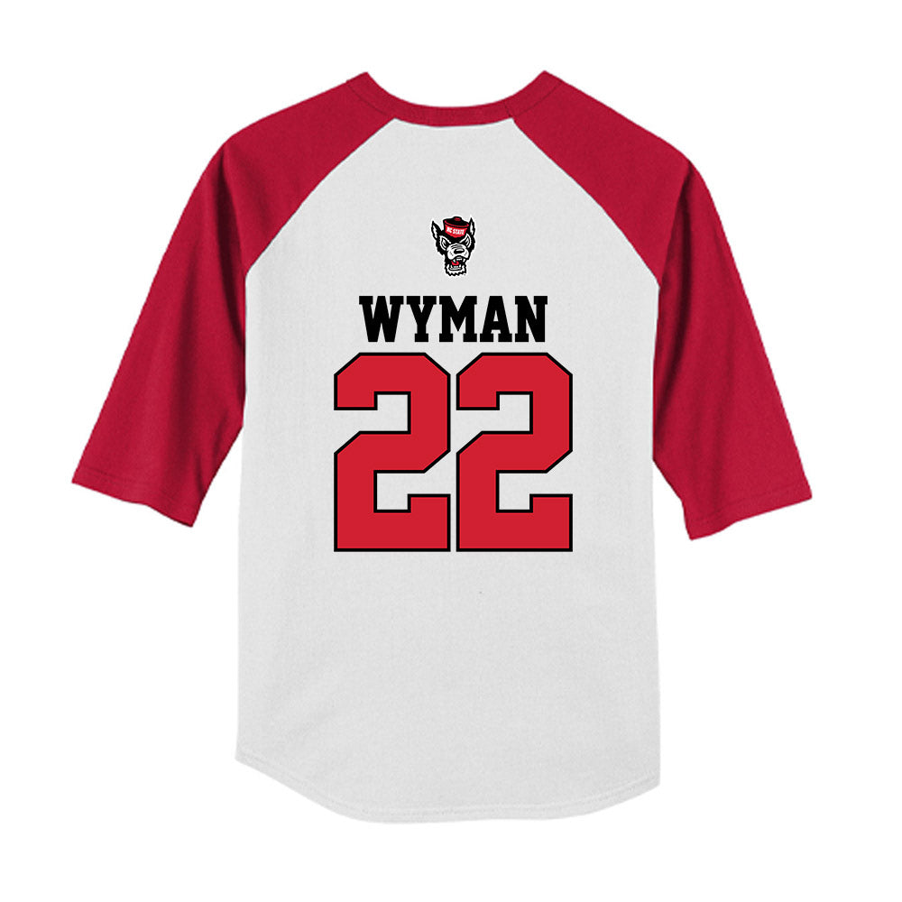 NC State - NCAA Softball : Rylee Wyman - Youth Raglan T-Shirt-1