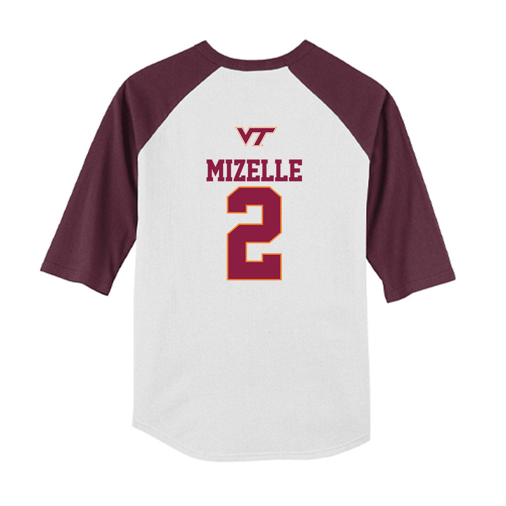 Virginia Tech - NCAA Softball : Gaby Mizelle - USA Youth Raglan T-Shirt-1