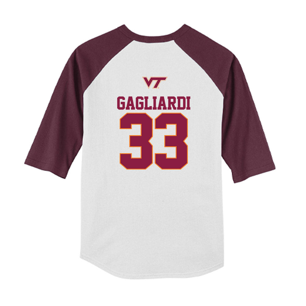 Virginia Tech - NCAA Softball : Mia Gagliardi - USA Youth Raglan T-Shirt-1