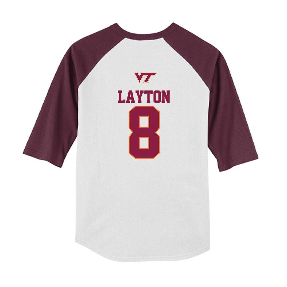Virginia Tech - NCAA Softball : Avery Layton - USA Youth Raglan T-Shirt-1