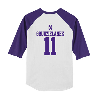 Northwestern - NCAA Softball : Riley Grudzielanek - USA Youth Raglan T-Shirt-1