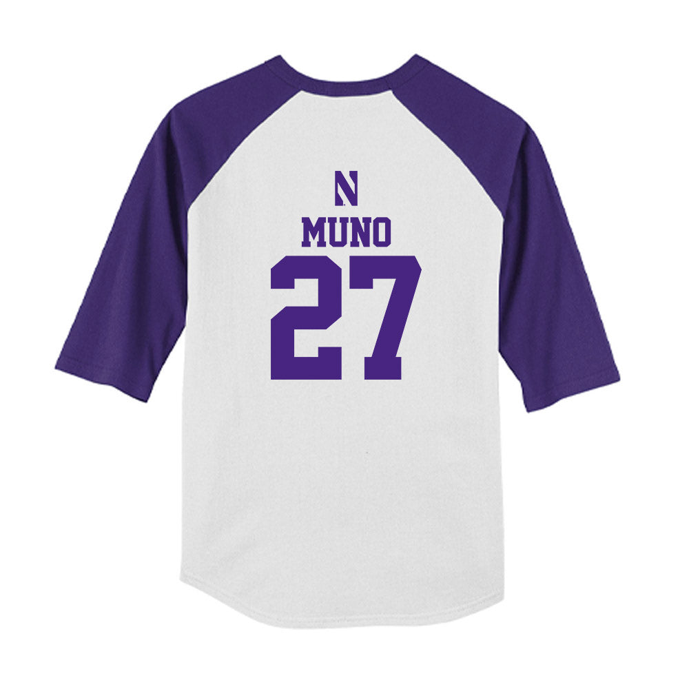 Northwestern - NCAA Softball : Ainsley Muno - USA Youth Raglan T-Shirt-1