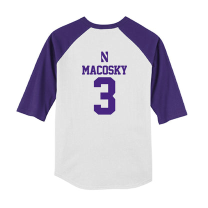 Northwestern - NCAA Softball : Laine Macosky - USA Youth Raglan T-Shirt-1