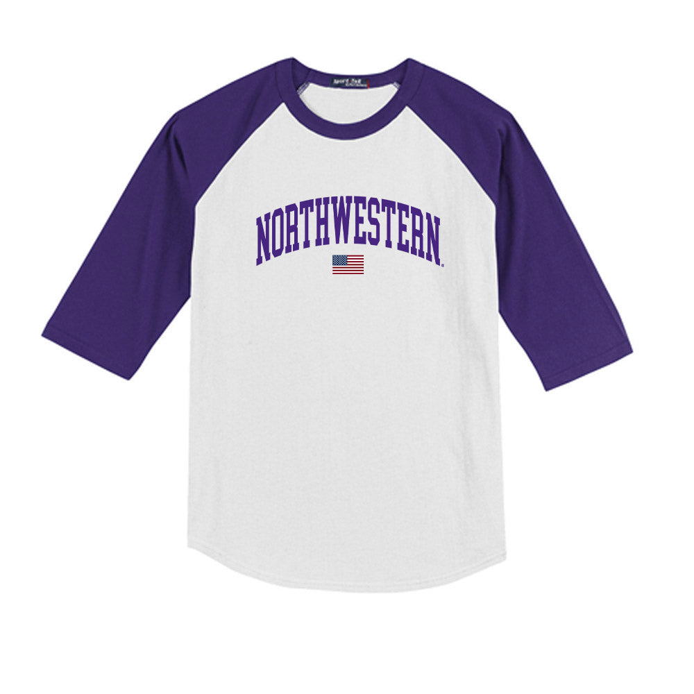 Northwestern - NCAA Softball : Ainsley Muno - USA Youth Raglan T-Shirt-0