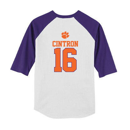 Clemson - NCAA Softball : Macey Cintron - USA Youth Raglan T-Shirt-1