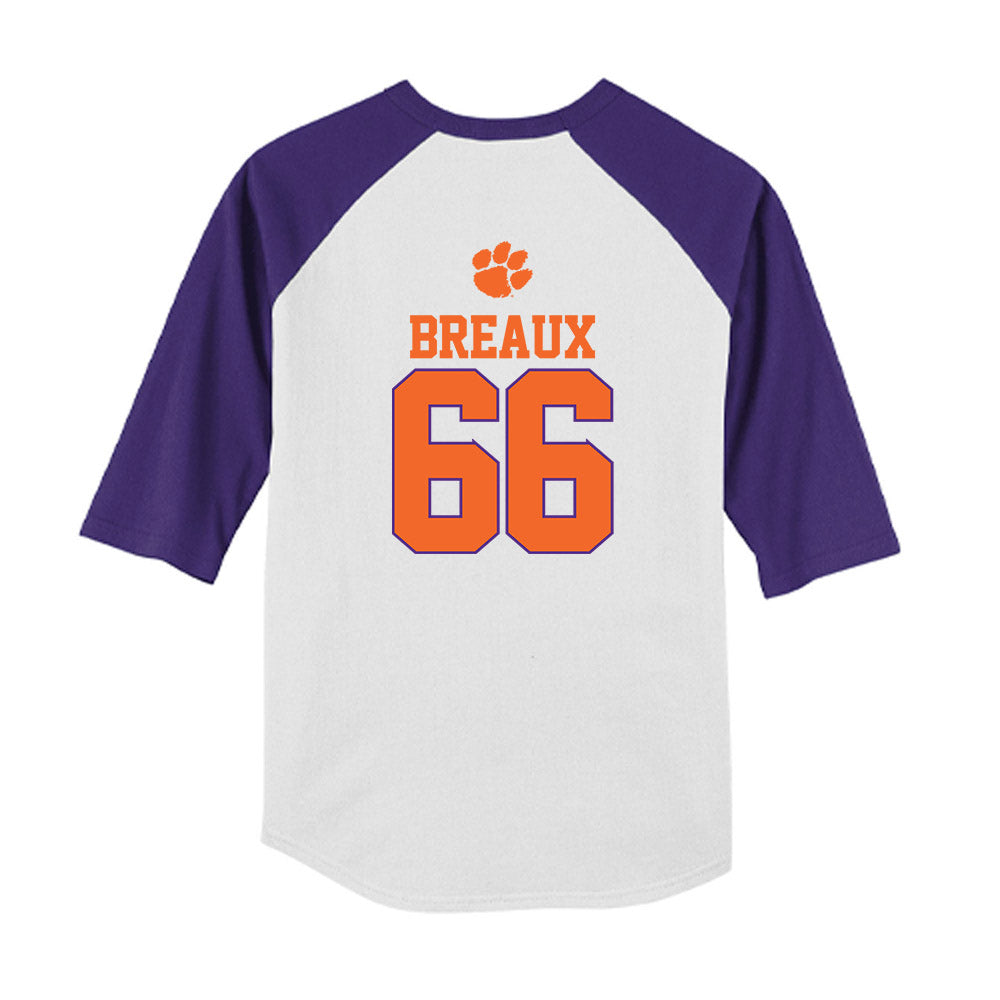 Clemson - NCAA Softball : Sarah Breaux - USA Youth Raglan T-Shirt-1