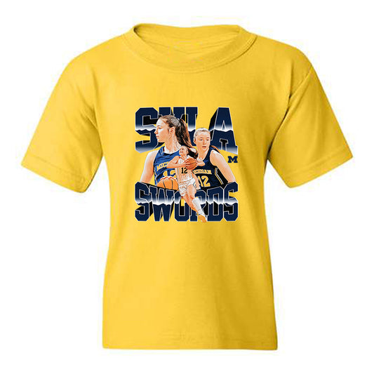 Michigan - NCAA Women's Basketball : Syla Swords - Collage Youth T-Shirt-0