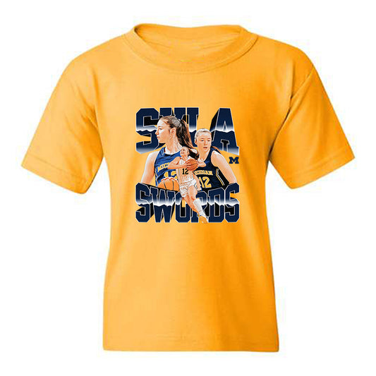 Michigan - NCAA Women's Basketball : Syla Swords - Collage Youth T-Shirt-0