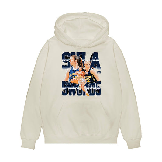 Michigan - NCAA Women's Basketball : Syla Swords - Collage Premium Hooded Sweatshirt-0