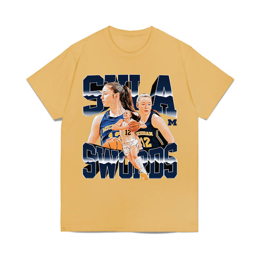 Michigan - NCAA Women's Basketball : Syla Swords - Collage Comfort Colors T-Shirt-0