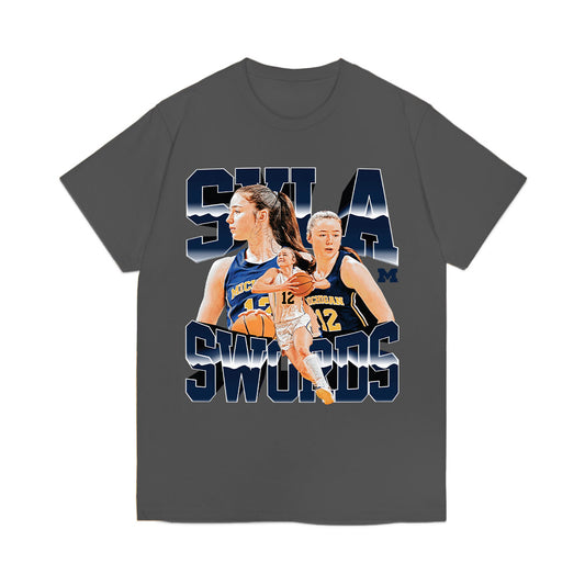 Michigan - NCAA Women's Basketball : Syla Swords - Collage Comfort Colors T-Shirt-0