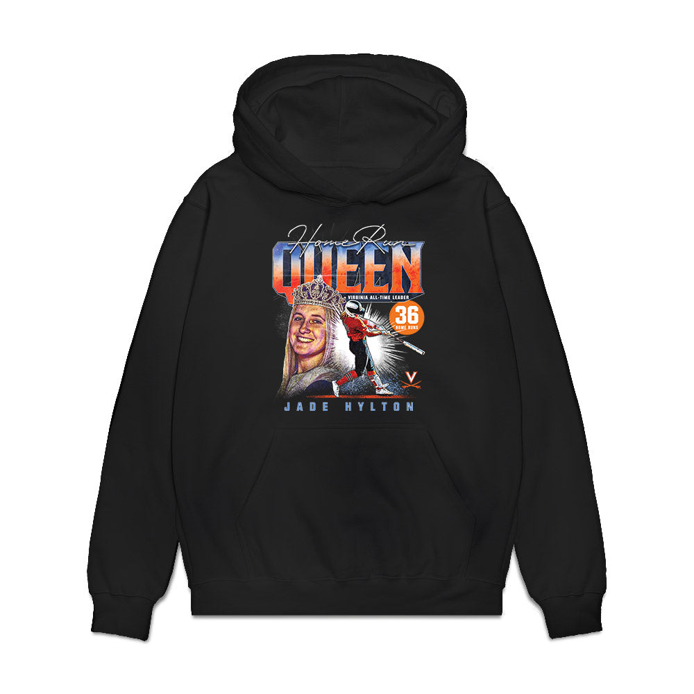 Virginia - NCAA Softball : Jade Hylton - Home Run Queen Collage Premium Hooded Sweatshirt-0