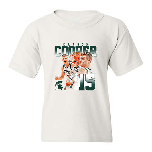 Michigan State - NCAA Men's Basketball : Carson Cooper - Collage Youth T-Shirt-0