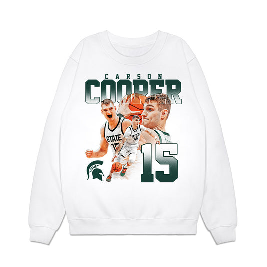 Michigan State - NCAA Men's Basketball : Carson Cooper - Collage Premium Crewneck Sweatshirt-0