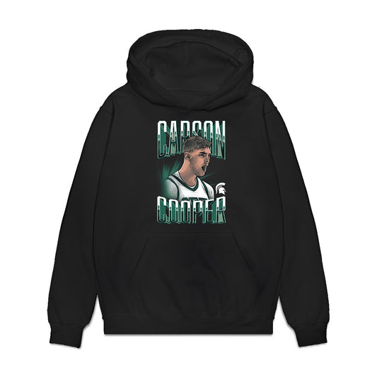 Michigan State - NCAA Men's Basketball : Carson Cooper - Caricature Premium Hooded Sweatshirt-0