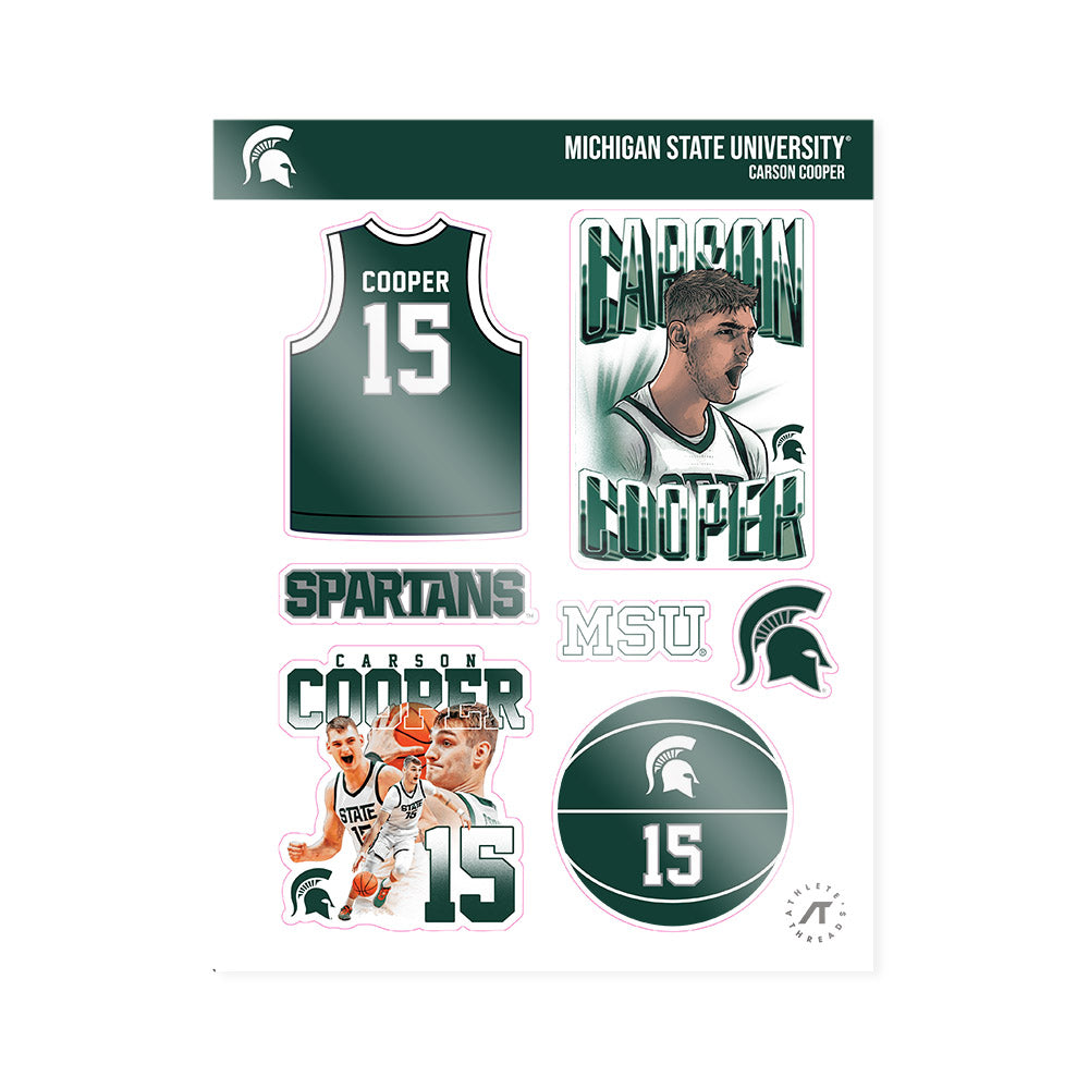 Michigan State - NCAA Men's Basketball : Carson Cooper - Sticker Sheet-0