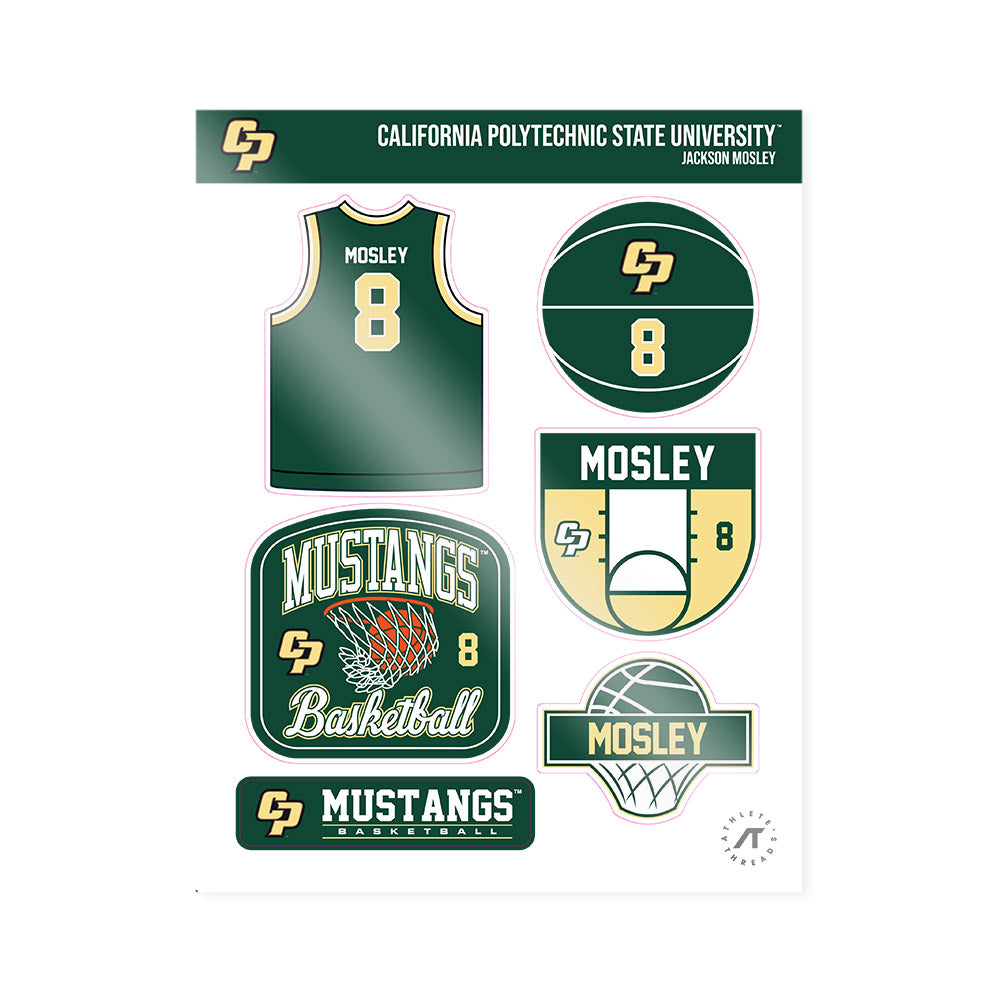 Cal Poly - NCAA Men's Basketball : Jackson Mosley - Sticker Sheet-0