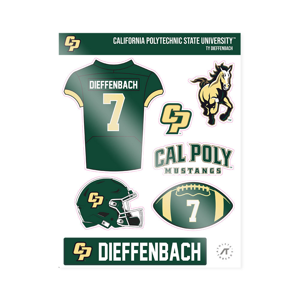 Cal Poly - NCAA Football : Ty Dieffenbach - Sticker Sheet-0