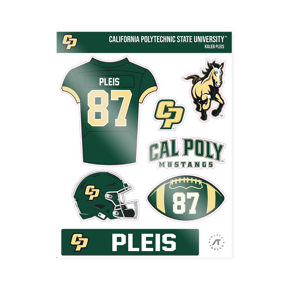Cal Poly - NCAA Football : Kaleb Pleis - Sticker Sheet-0
