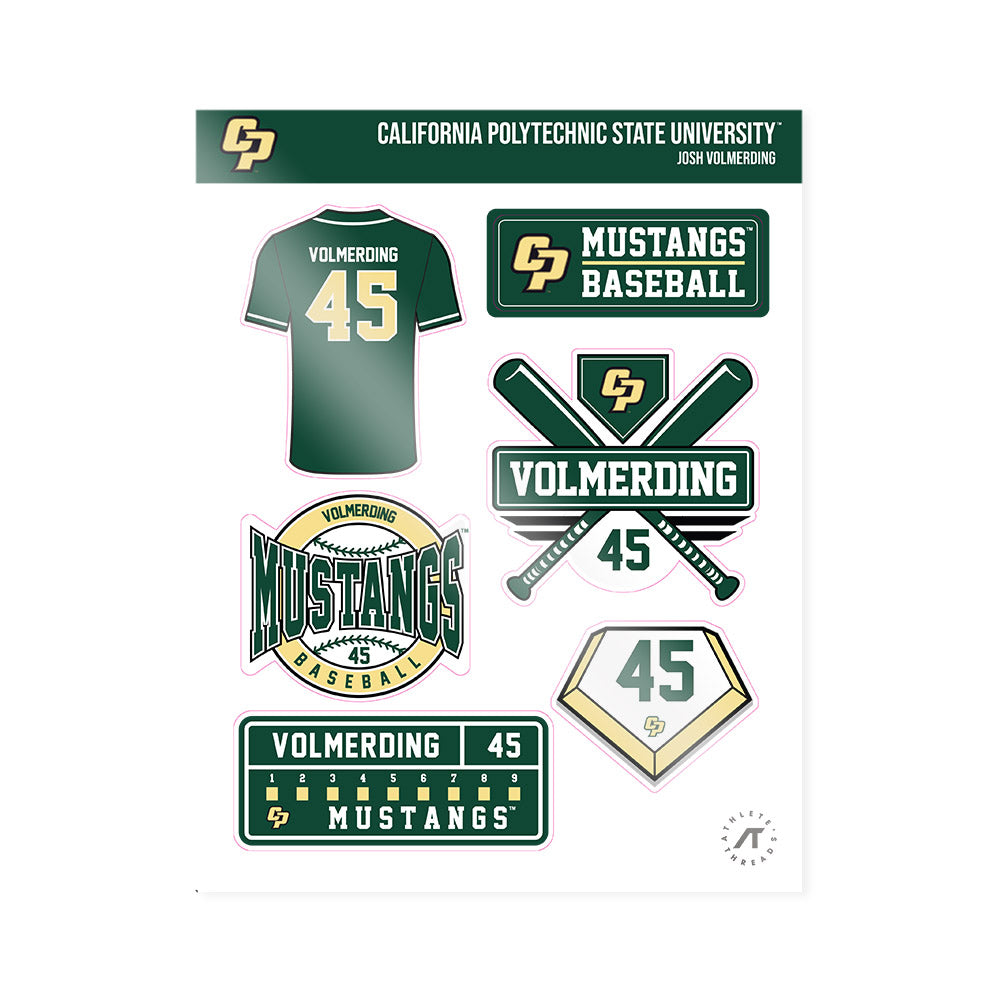Cal Poly - NCAA Baseball : Josh Volmerding - Sticker Sheet-0