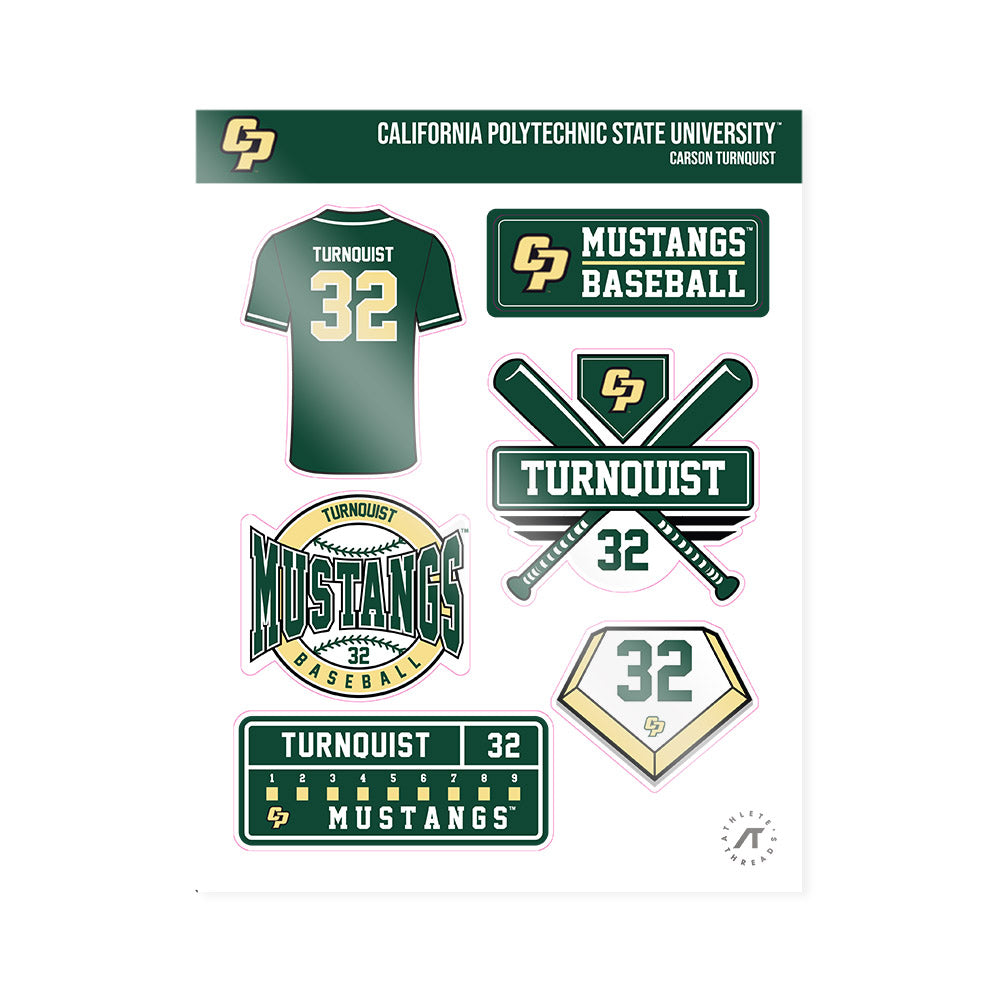 Cal Poly - NCAA Baseball : Carson Turnquist - Sticker Sheet-0