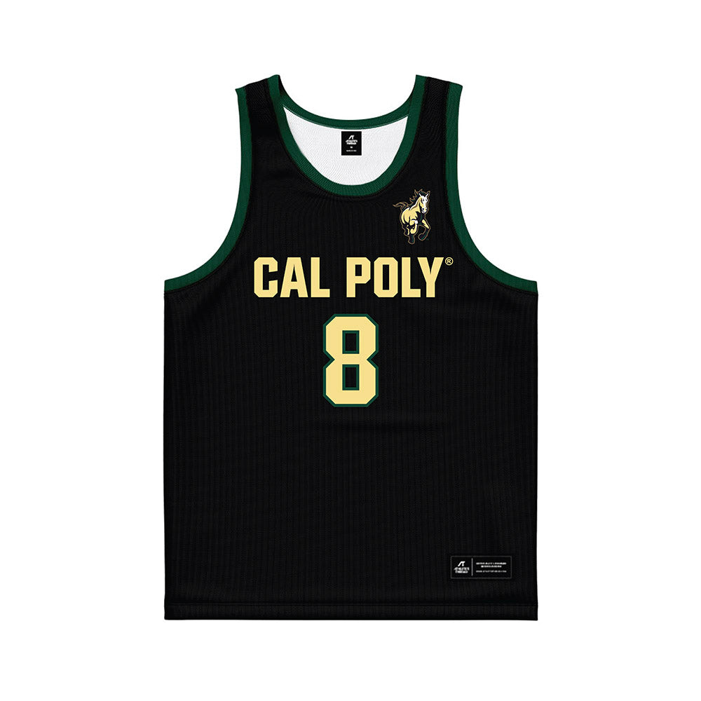 Cal Poly - NCAA Men's Basketball : Jackson Mosley - Black Basketball Jersey-0