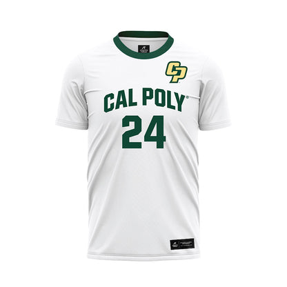 Cal Poly - NCAA Women's Soccer : Caylie Button - White Soccer Jersey-0