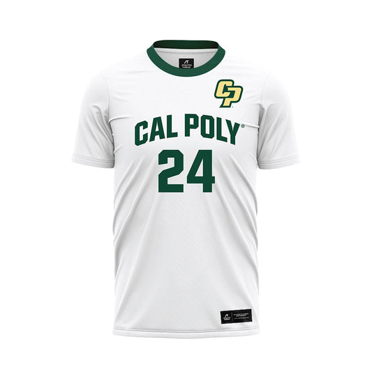 Cal Poly - NCAA Women's Soccer : Caylie Button - White Soccer Jersey-0