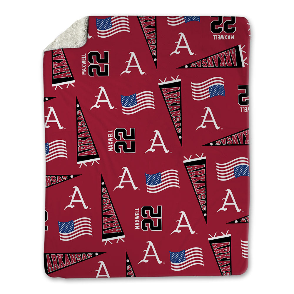 Arkansas - NCAA Baseball : Logan Maxwell - USA Blanket-0