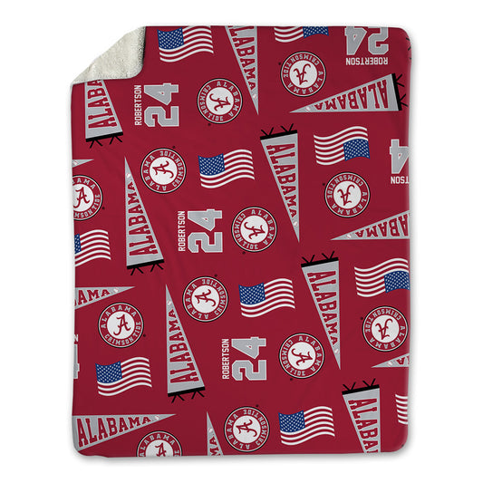 Alabama - NCAA Baseball : Tate Robertson - USA Blanket-0