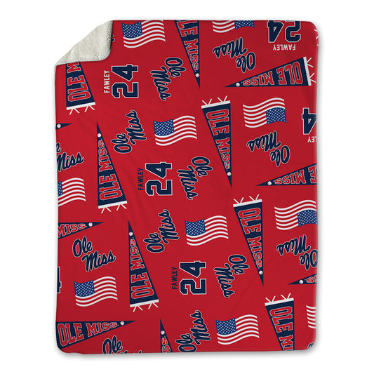 Ole Miss - NCAA Baseball : Austin Fawley - USA Blanket-0
