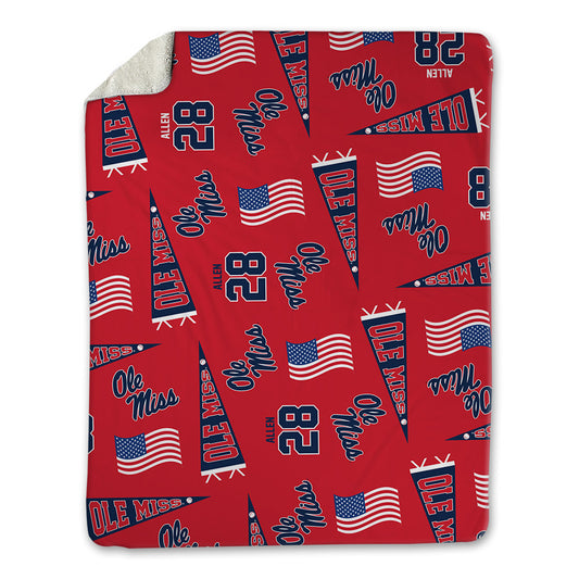 Ole Miss - NCAA Baseball : Noah Allen - USA Blanket-0
