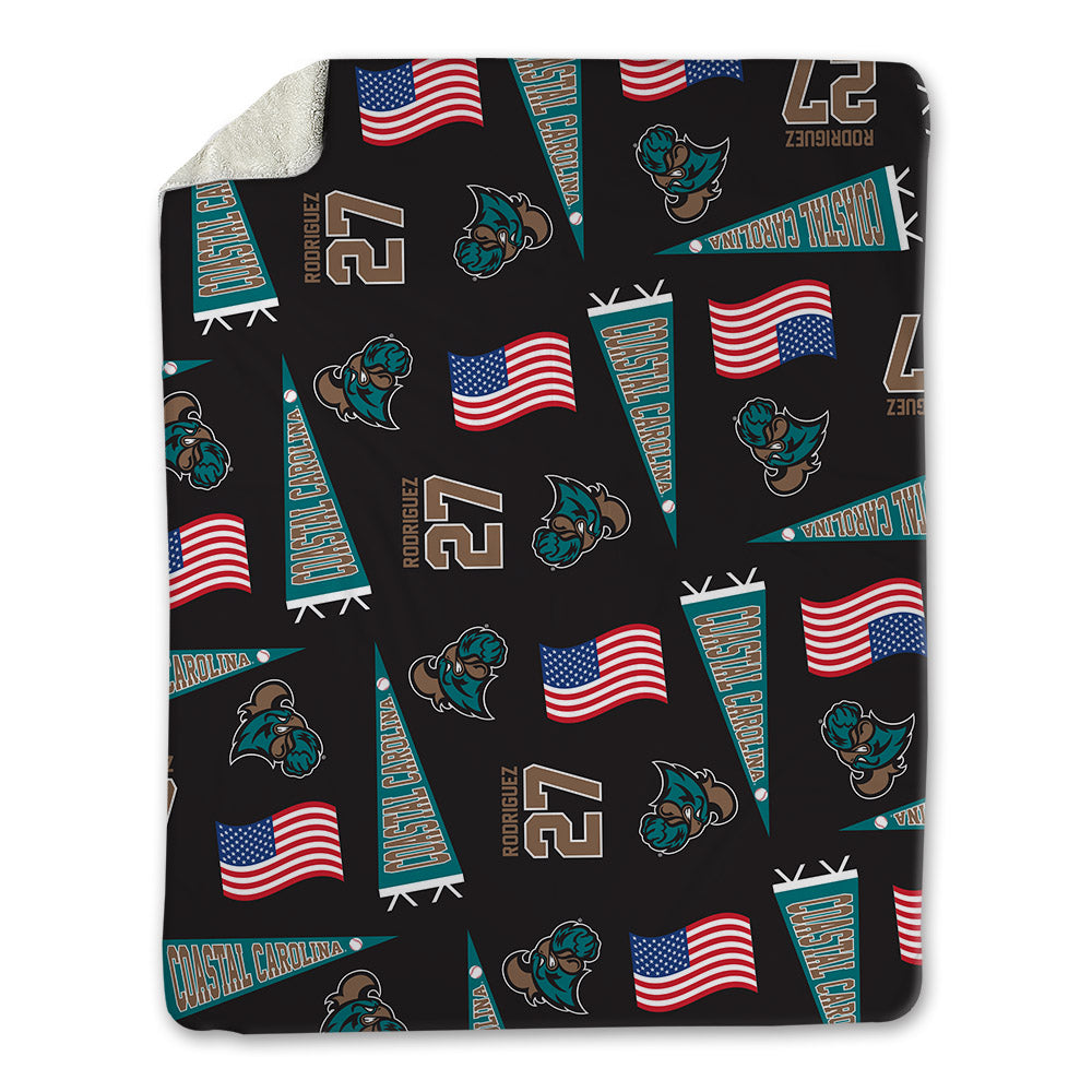 Coastal Carolina - NCAA Baseball : Freddy Rodriguez - USA Blanket-0