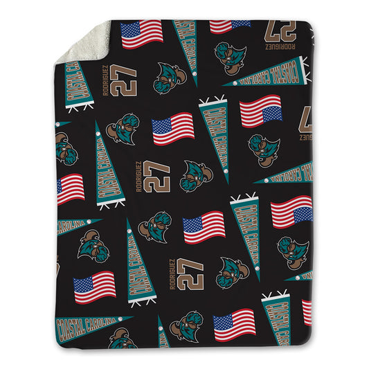 Coastal Carolina - NCAA Baseball : Freddy Rodriguez - USA Blanket-0