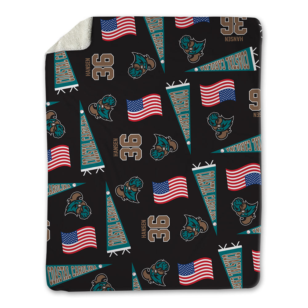 Coastal Carolina - NCAA Baseball : Dylan Hansen - USA Blanket-0