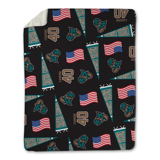 Coastal Carolina - NCAA Baseball : Dominick Carbone - USA Blanket-0