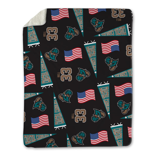 Coastal Carolina - NCAA Baseball : Tadan Bell - USA Blanket-0