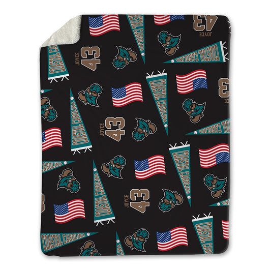Coastal Carolina - NCAA Baseball : Matt Joyce - USA Blanket-0