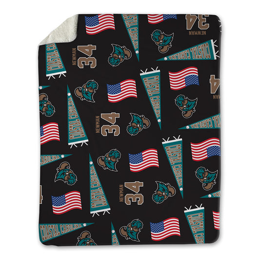 Coastal Carolina - NCAA Baseball : Dawson Newman - USA Blanket-0