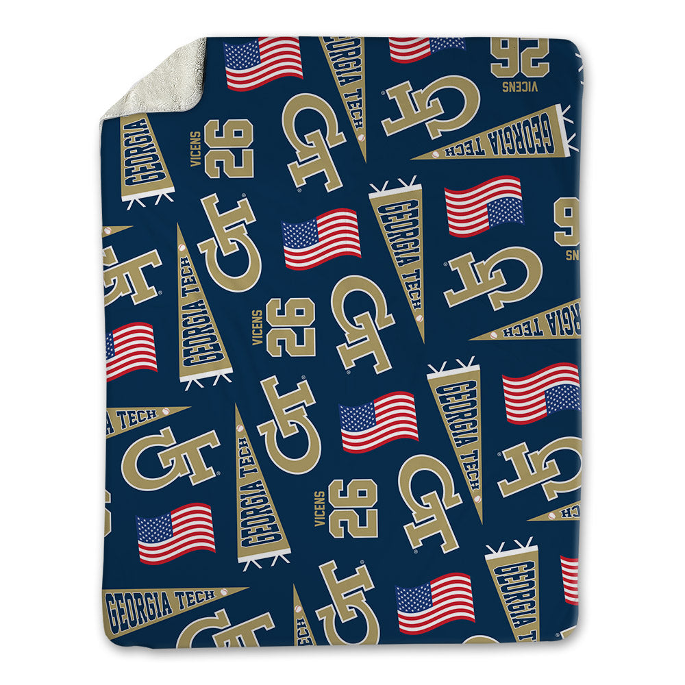 Georgia Tech - NCAA Baseball : Jamie Vicens - USA Blanket-0