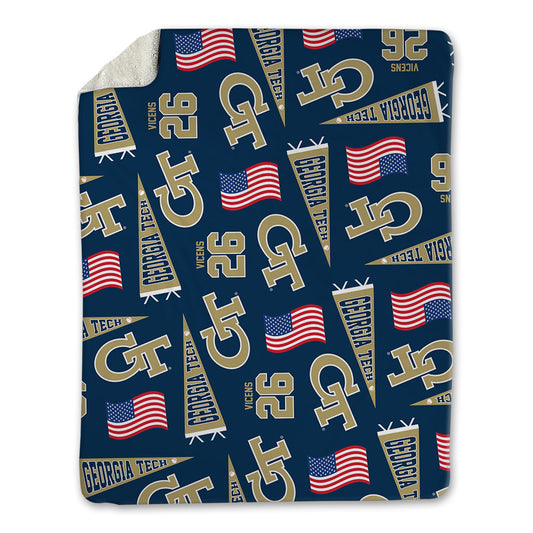 Georgia Tech - NCAA Baseball : Jamie Vicens - USA Blanket-0