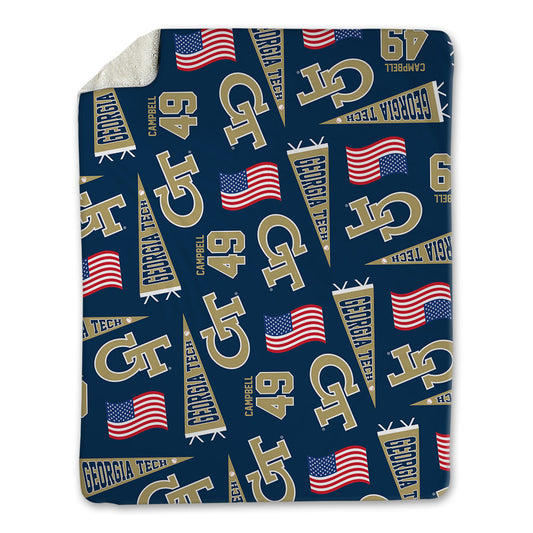 Georgia Tech - NCAA Baseball : Kayden Campbell - USA Blanket-0