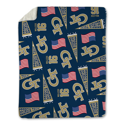 Georgia Tech - NCAA Baseball : Charlie Willcox - USA Blanket-0