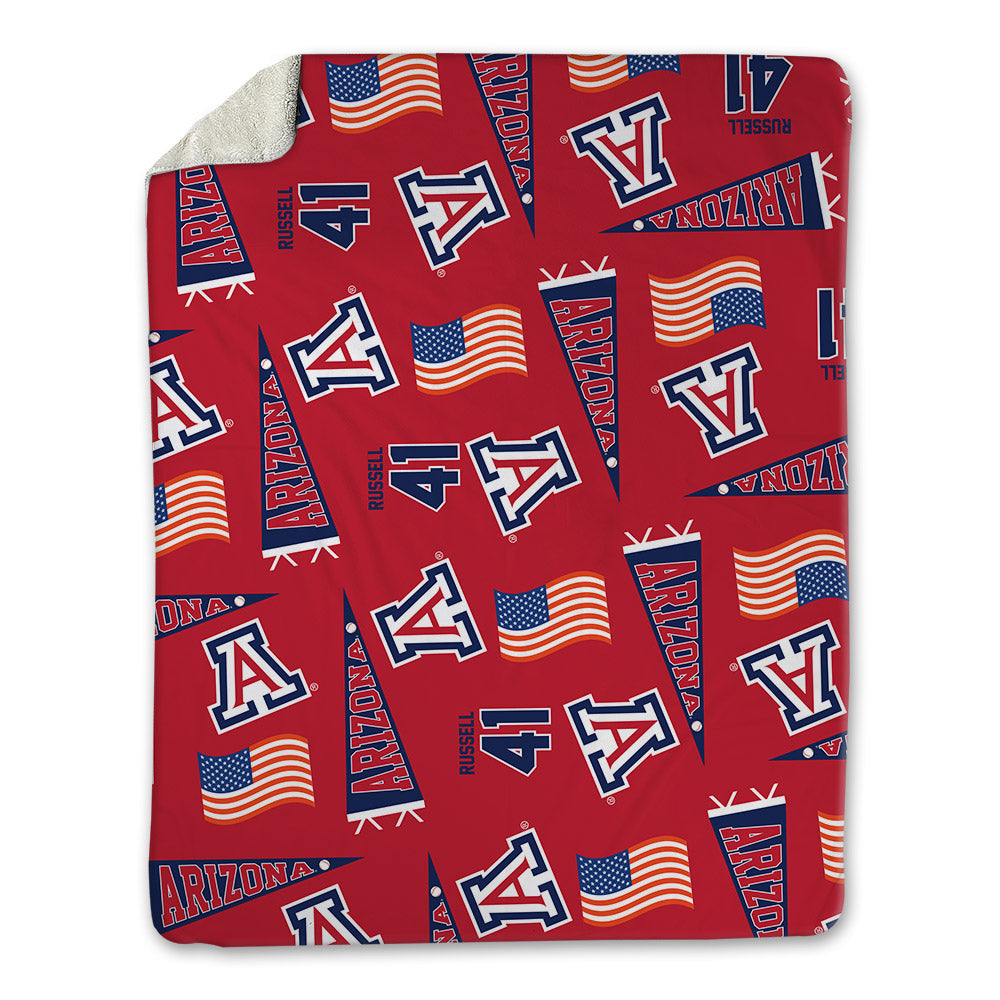 Arizona - NCAA Baseball : Tyler Russell - USA Blanket-0