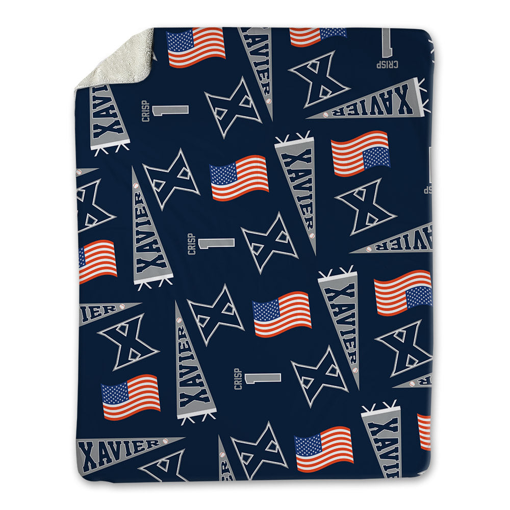 Xavier - NCAA Baseball : JD Crisp - USA Blanket-0