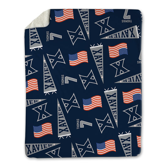 Xavier - NCAA Baseball : Tanner Thomas - USA Blanket-0