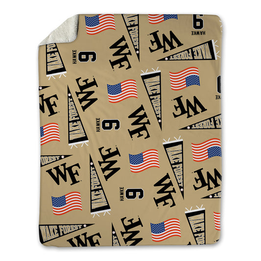Wake Forest - NCAA Baseball : Austin Hawke - USA Blanket-0